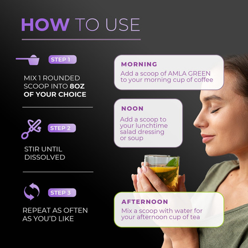 Suplemento Amla Green Tea Immunity Blend 30 Porções - Imagem 8