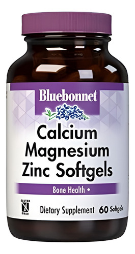 Bluebonnet Cálcio Magnésio Zinco Com Vitamina D3 Suplemento
