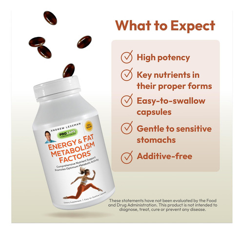 Andrew Lessman Energy & Fat Metabolism Factors 60 Cápsulas - - Imagem 4