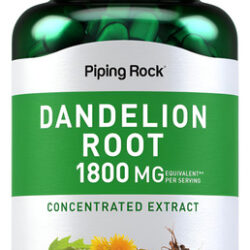 Cápsulas De Raiz De Dente De Leão Piping Rock 1800mg Con