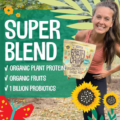 Earthchimp Organic Vegan Protein Powder - Com Probióticos Xc - Imagem 4