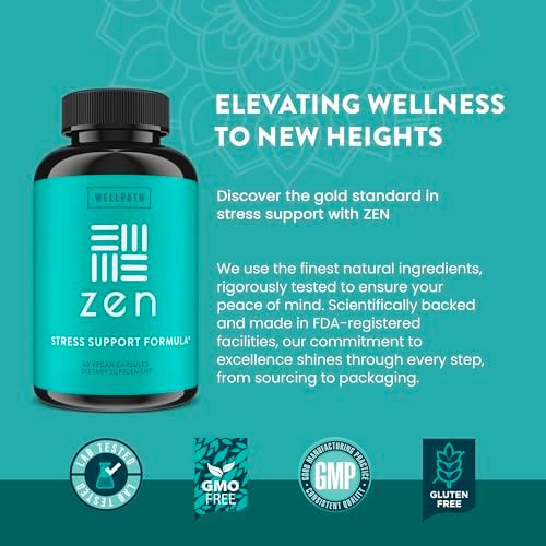 Suplemento De Alívio De Estresse Wellpath Zen + Suporte De H - Imagem 7