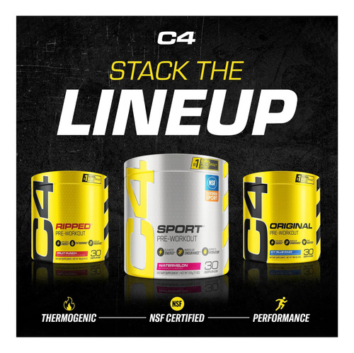 Pó De Pré-treino Cellucor C4 Sport Blue Raspberry Energía - Imagem 8