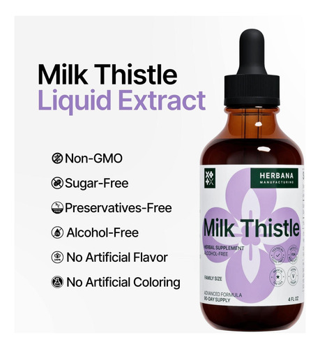 Extrato Líquido De Cardo De Leite 4 Fl Oz Suporte Natural De - Imagem 6