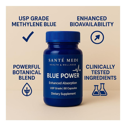 Sante Medi Blue Power Methylene Blue (grau Usp) Grau 60 Com - Imagem 4