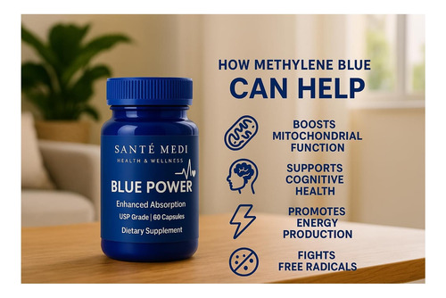Sante Medi Blue Power Methylene Blue (grau Usp) Grau 60 Com - Imagem 2