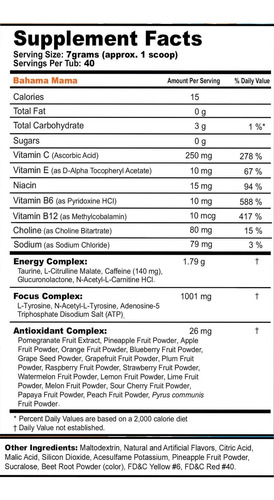 G Combustível Bahama Mama Drink Energy Pó Mix De Cafeína Pr - Imagem 6