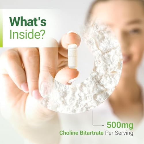 Bitartrato De Colina Nested Naturals 500 Mg - Alto - Imagem 3