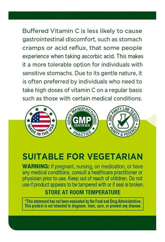 Innervisnutrition Vitamina C Tamponada Não Ácida - 1500mg As - Imagem 2