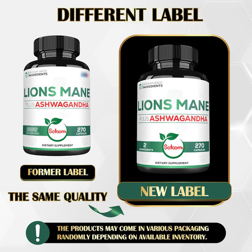 Cápsulas De Suplemento Satoomi Lions Mane Com Suplemento Ash - Imagem 8