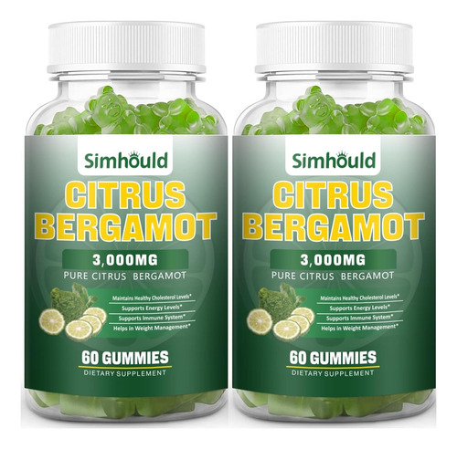 2 Pacote Citrus Bergamot Gomas -3000mg Citros Bergamot Extra