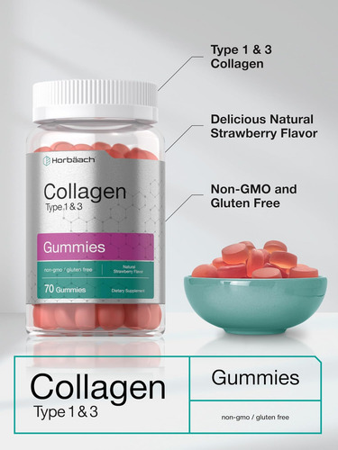 Gomas De Colágeno Horbäach 70 Unidades Com Vitamina A - Imagem 2