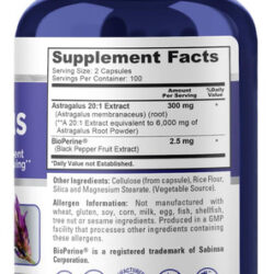 Nusapure Astragalus 6000 Mg Por Porção 200 Cápsulas Vegetai
