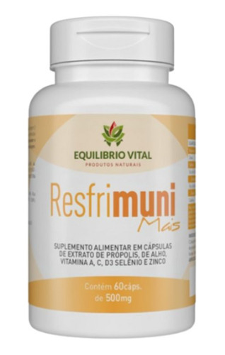 Resfrimuni Mais 60 Cápsulas 500mg Equilibrio Vital