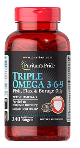 Puritan's Pride Premium Triplo Ativo Ômega 3-6-9