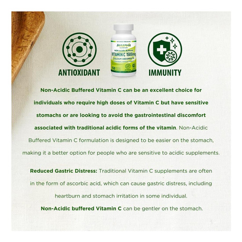 Innervisnutrition Vitamina C Tamponada Não Ácida - 1500mg As - Imagem 4