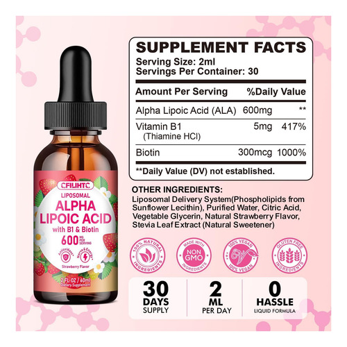 Cfilihtc Ácido Lipossômico Alfáico Lipos 600mg Gotas De Com - Imagem 4