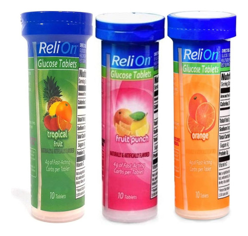 Relion Glucose Tabets: Laranja Tropical E Ponche De Frutas