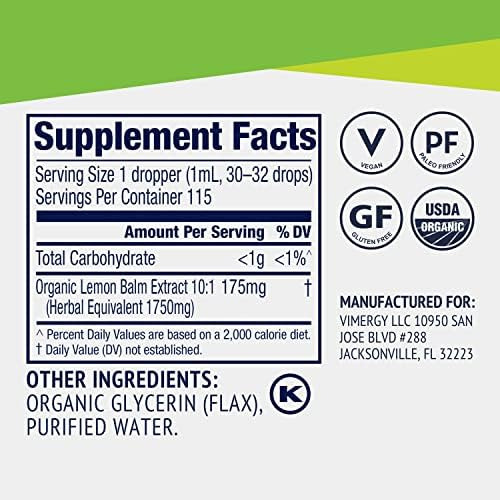 Extrato De Bálsamo-limão Orgânico Vimergy Usda 115 Ml - Imagem 4