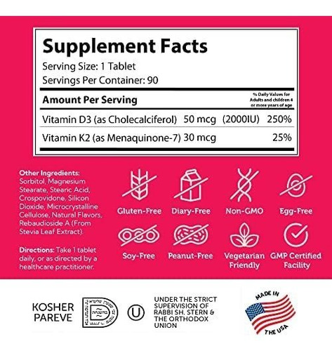 Zahler Junior Vitamina D3 + K2 Tabletes Mastigáveis - Imagem 6
