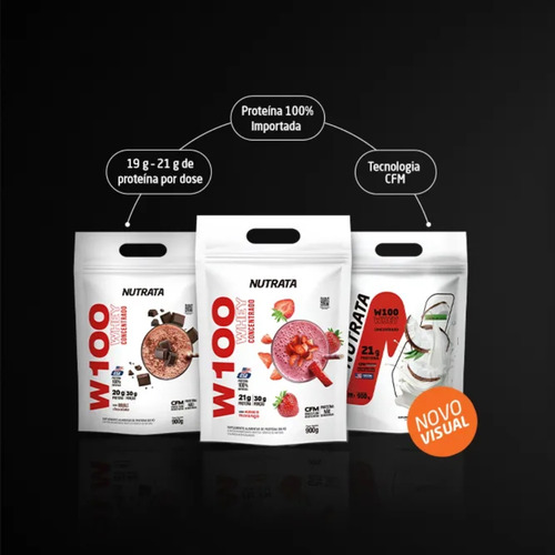 Whey Protein W100 900g + Creatina 300g Creatin Up Nutrata - Imagem 3