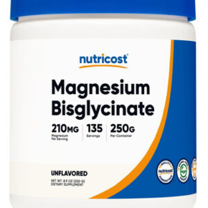 Pó De Bisglicinato De Magnésio Nutricost (sem Sabor 250 Gra