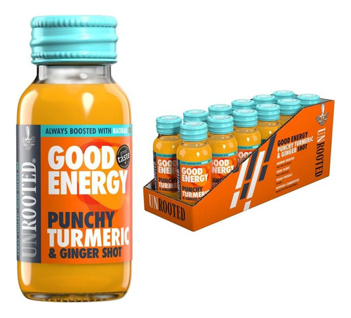 Unrooted Good Energy Shot (pacote Com 12 Cúrcuma Forte) - S