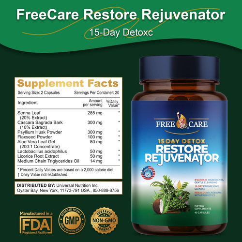 Freecare 15 Dias Cleanse Limpador De Vassoura De Cólon E De - Imagem 4