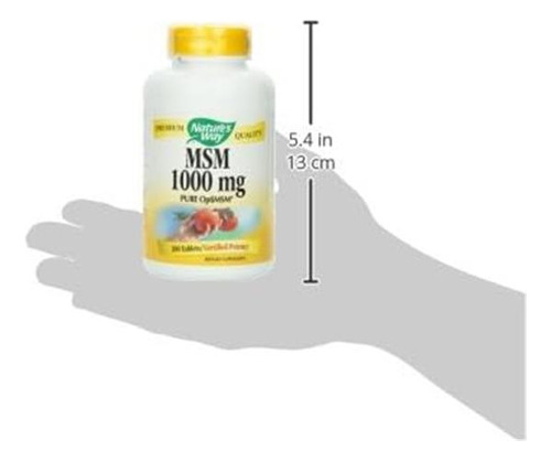 Natures Way Msm 1000 Mg Optimsm 200 Qualidade Premium - Imagem 7