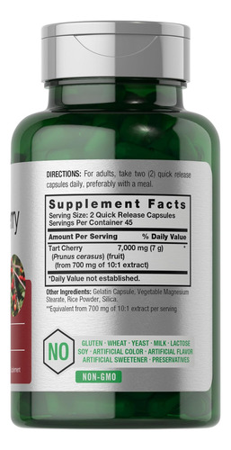 Extrato De Cereja Ácida Horbäach 7000 Mg Em 90 Cápsulas
