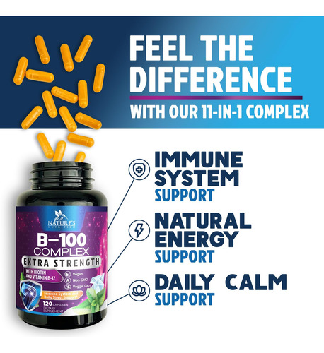 Suplemento Nature's Nutrition Super B Complex 120 Cápsulas - Imagem 5