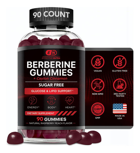 Eficaz Nutra Berberina Gomas Sem Açúcar 1200 Mg - Suplemento