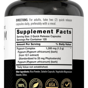 Carlyle Pygeum Padronizado 1300mg 240 Cápsulas Não Ogm