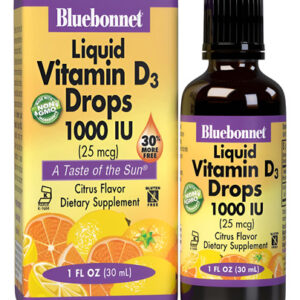 Bluebonnet Liquid Vitamin D3 Drops 1000 Ui Citrus Transpar