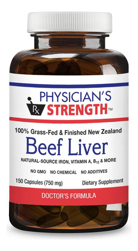 Physicians Strength Beef Liver - 150 Cápsulas - Fonte Natura