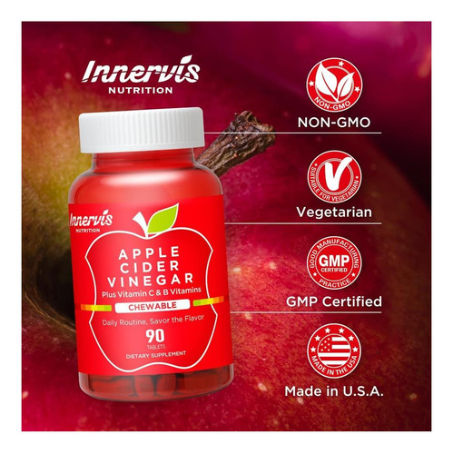 Vinagre De Cidra Innervisnutrição 90 Comprimidos Mastigáveis - Imagem 5
