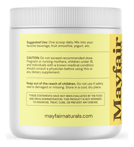Mayfair Naturals Magnesium Glicinato Suplemento Em Pó Com A - Imagem 3