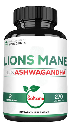 Cápsulas De Suplemento Satoomi Lions Mane Com Suplemento Ash
