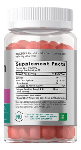 Gomas De Colágeno Horbäach 70 Unidades Com Vitamina A