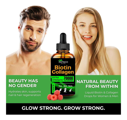 Gotas De Biotina E Colágeno Líquidos Mcg Extra Strength De E - Imagem 5