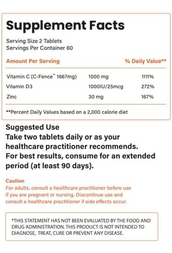 Barelabs Time Release Vitamina C 1000mg Com Vitamina Diu E Z - Imagem 4