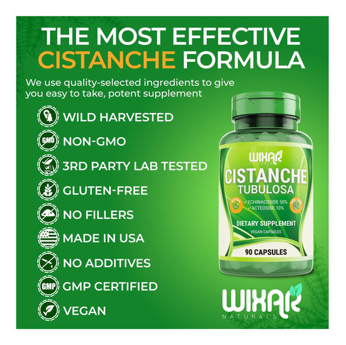 Cápsulas Wixar Naturals Cistanche Tubulosa - 50% EBrasilcosid - Imagem 5