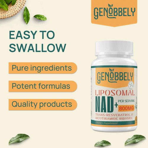 Genobbely 800 Mg Suplemento Lipossomal Nad + Com Ribosídeo D - Imagem 6
