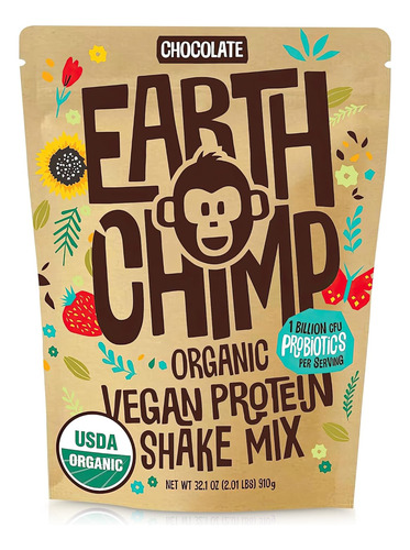 Earthchimp Organic Vegan Protein Powder - Com Probióticos Xc