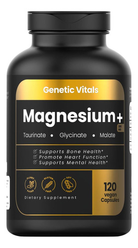 Genetic Vitals Magnésio + 300 - Magnésio Quelatado Com Glici