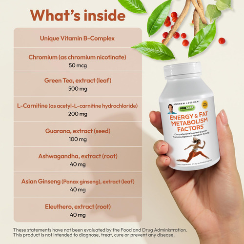 Andrew Lessman Energy & Fat Metabolism Factors 60 Cápsulas - - Imagem 3