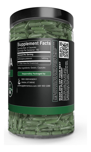 Ingredientes Originais Puros Spirulina (730 Cápsulas) Sem En - Imagem 3