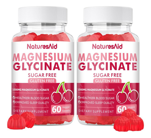Gominhas De Glicinato De Magnésio 1000 Mg Suplemento