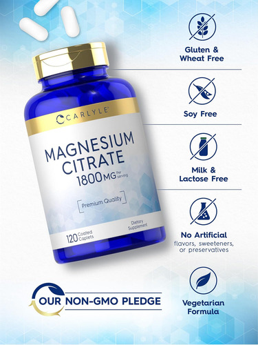 Citrato De Magnésio Carlyle 1.800mg 120 Cápsulas Revesti - Imagem 5