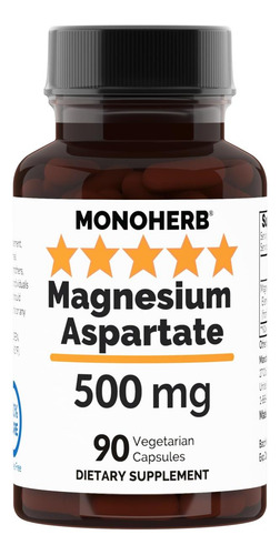 Aspartato De Magnésio 500 Mg Por Cápsula - 90 Cápsulas Veget
